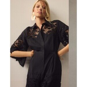 Anthropologie Ranna Gill Lace Buttondown Dress Be – Size M